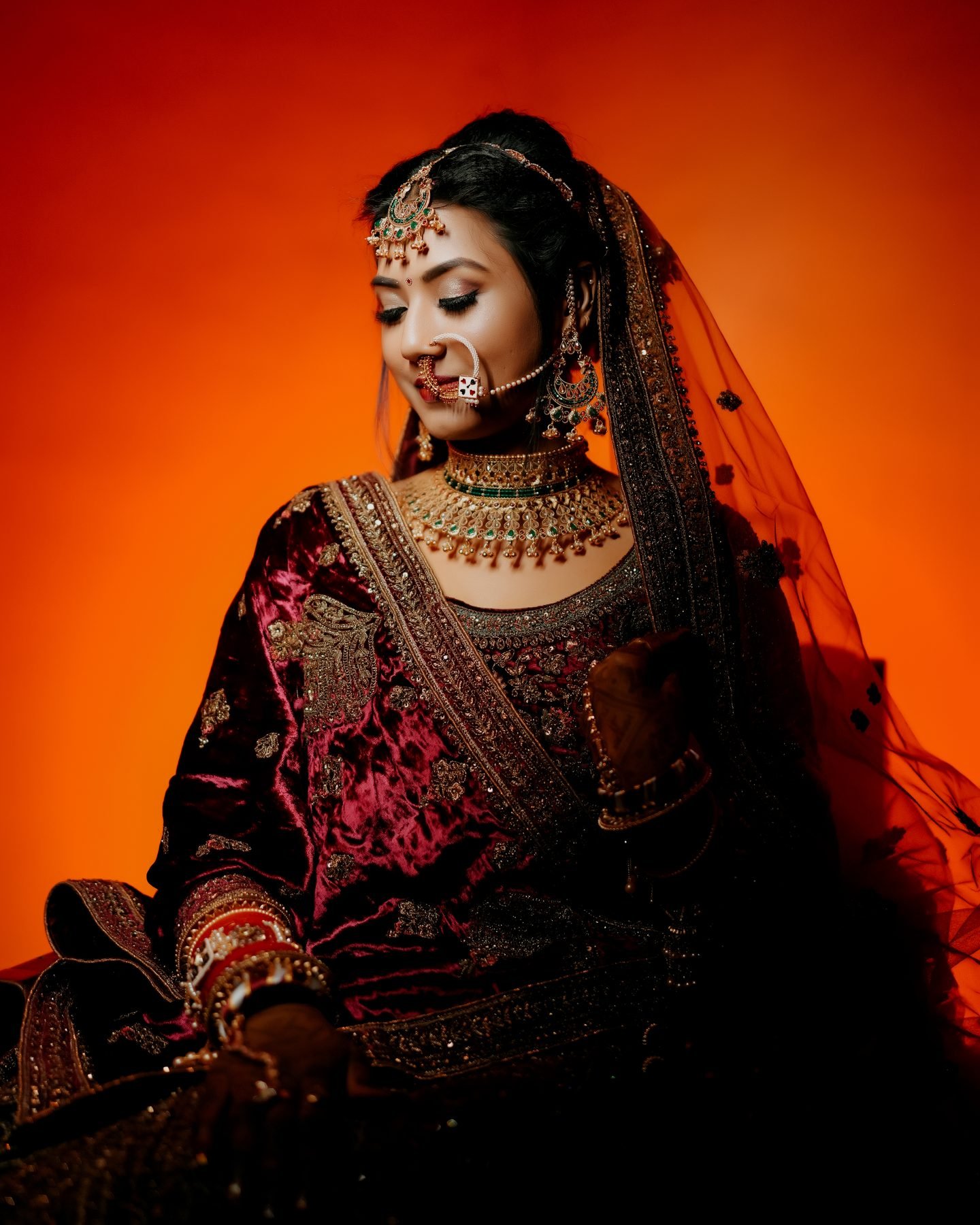 Orange studio portrait