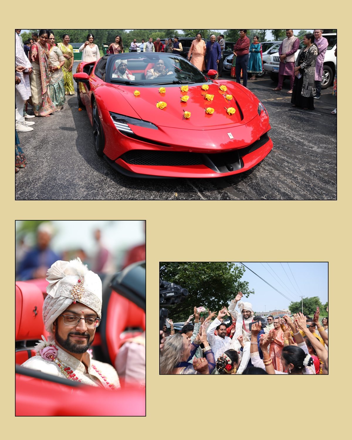 Wedding celebration arrival